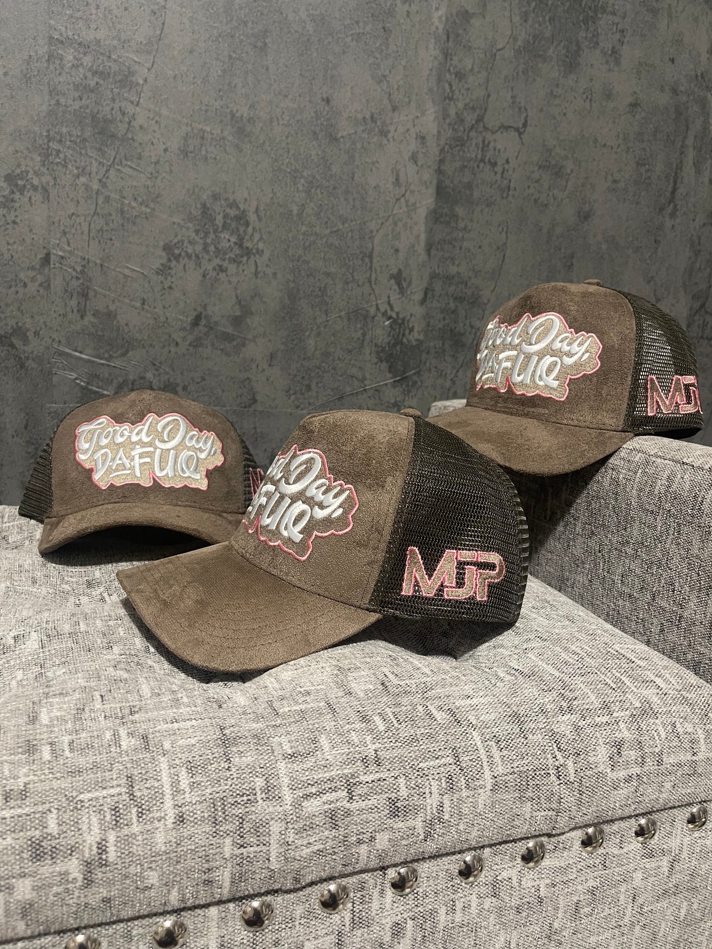 “Suede” Trucker Hat- Brown